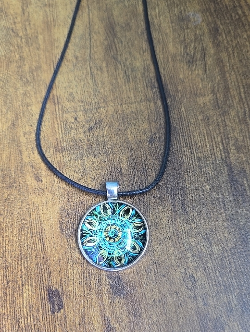 Handcrafted Turquoise Floral Mandala Pendant Necklace - Women Jewelry